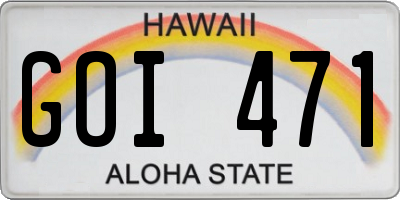 HI license plate GOI471