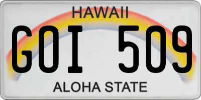 HI license plate GOI509