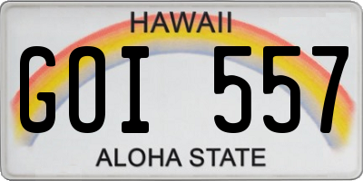 HI license plate GOI557