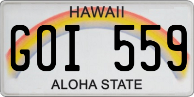 HI license plate GOI559