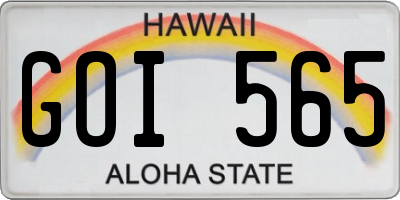 HI license plate GOI565