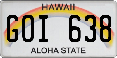 HI license plate GOI638