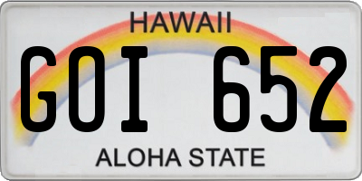 HI license plate GOI652