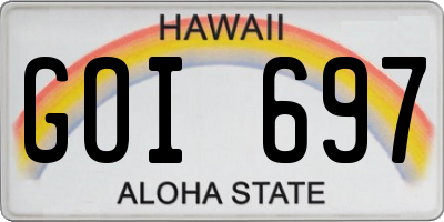 HI license plate GOI697