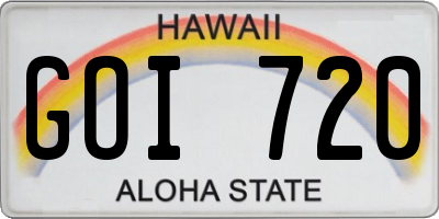 HI license plate GOI720