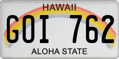 HI license plate GOI762