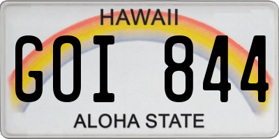 HI license plate GOI844