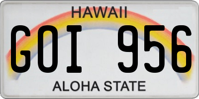 HI license plate GOI956
