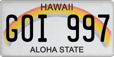 HI license plate GOI997