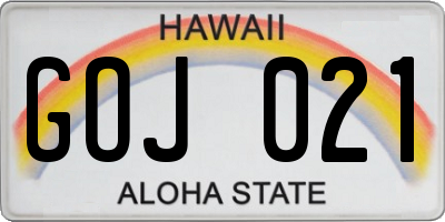 HI license plate GOJ021