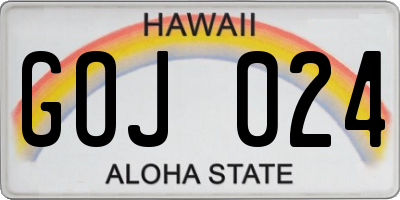 HI license plate GOJ024