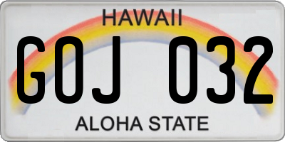 HI license plate GOJ032