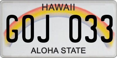 HI license plate GOJ033