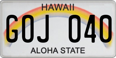 HI license plate GOJ040