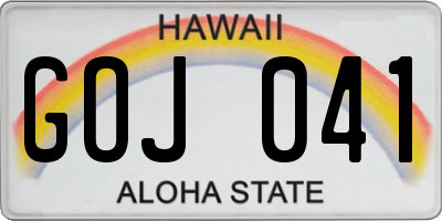 HI license plate GOJ041