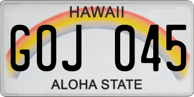 HI license plate GOJ045