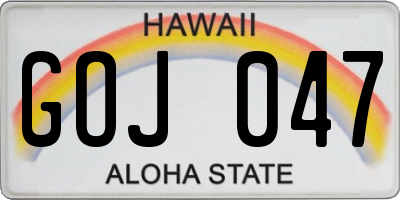 HI license plate GOJ047