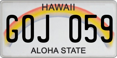 HI license plate GOJ059