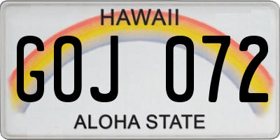 HI license plate GOJ072