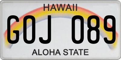 HI license plate GOJ089