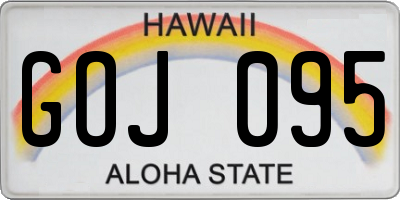 HI license plate GOJ095