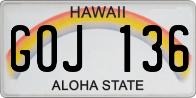 HI license plate GOJ136