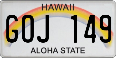 HI license plate GOJ149