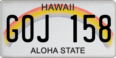 HI license plate GOJ158