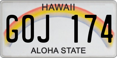 HI license plate GOJ174