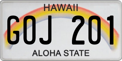 HI license plate GOJ201