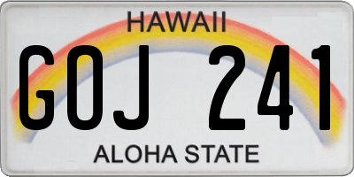HI license plate GOJ241