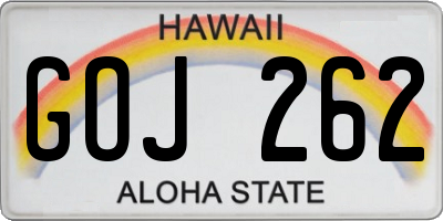 HI license plate GOJ262