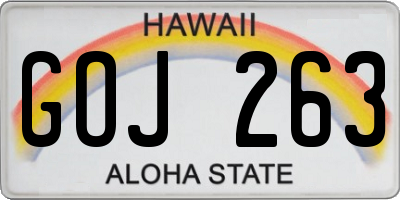 HI license plate GOJ263