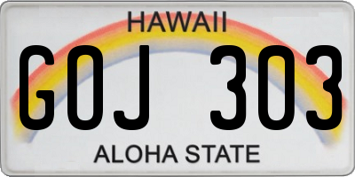 HI license plate GOJ303