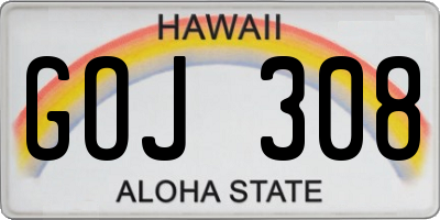 HI license plate GOJ308