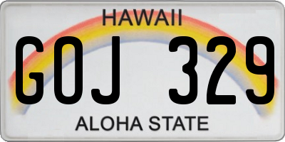 HI license plate GOJ329