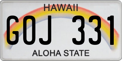 HI license plate GOJ331