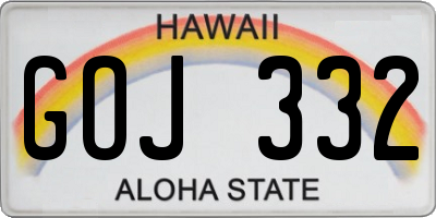 HI license plate GOJ332