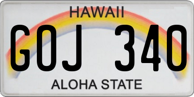 HI license plate GOJ340