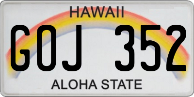 HI license plate GOJ352