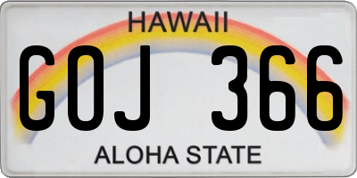 HI license plate GOJ366