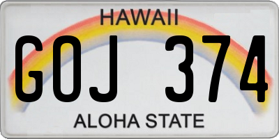 HI license plate GOJ374
