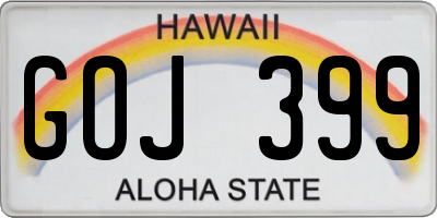 HI license plate GOJ399