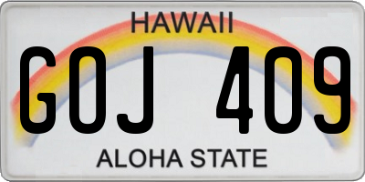 HI license plate GOJ409