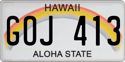 HI license plate GOJ413