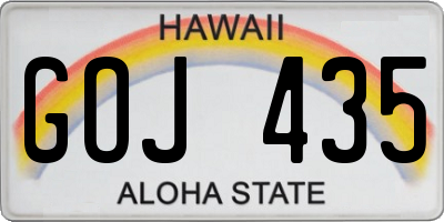 HI license plate GOJ435