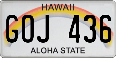 HI license plate GOJ436