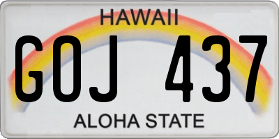 HI license plate GOJ437