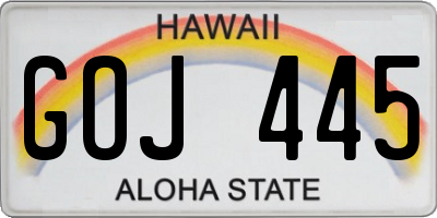 HI license plate GOJ445