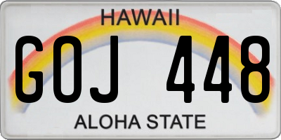 HI license plate GOJ448